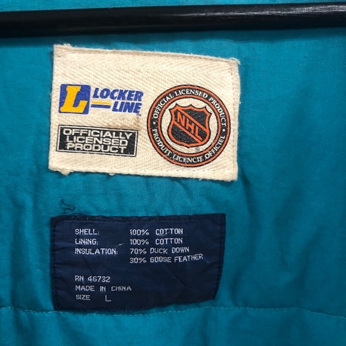 90s NHL サンノゼシャークス 中綿ナイロンジャケット エルボーパッチ 刺繍 | Vintage.City ヴィンテージ 古着