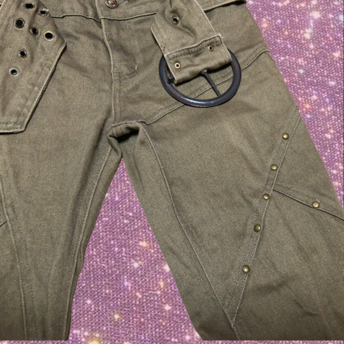 Y2K Military vibes Low-rise Flared Pants | Vintage.City 古着屋、古着コーデ情報を発信