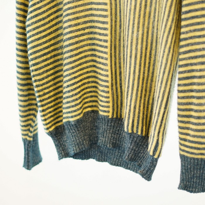 schiesser boarder and stripe v-neck knit | Vintage.City 古着屋、古着コーデ情報を発信