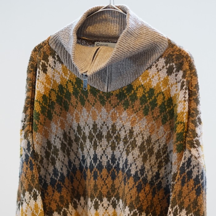 whole pattern half zip knit | Vintage.City Vintage Shops, Vintage Fashion Trends