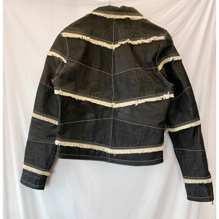 Denim × leather riders jacket | Vintage.City 古着屋、古着コーデ情報を発信