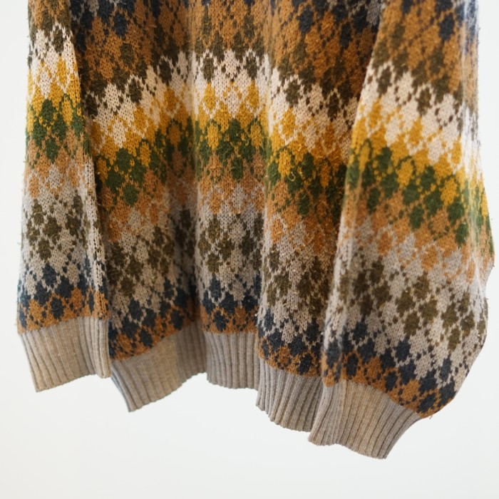 whole pattern half zip knit | Vintage.City 古着屋、古着コーデ情報を発信