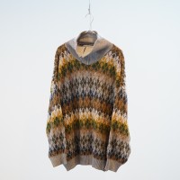 whole pattern half zip knit | Vintage.City 빈티지숍, 빈티지 코디 정보
