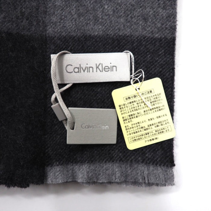 CALVIN KLEIN マフラー グレー チェック カシミヤ 未使用品 | Vintage.City 古着屋、古着コーデ情報を発信