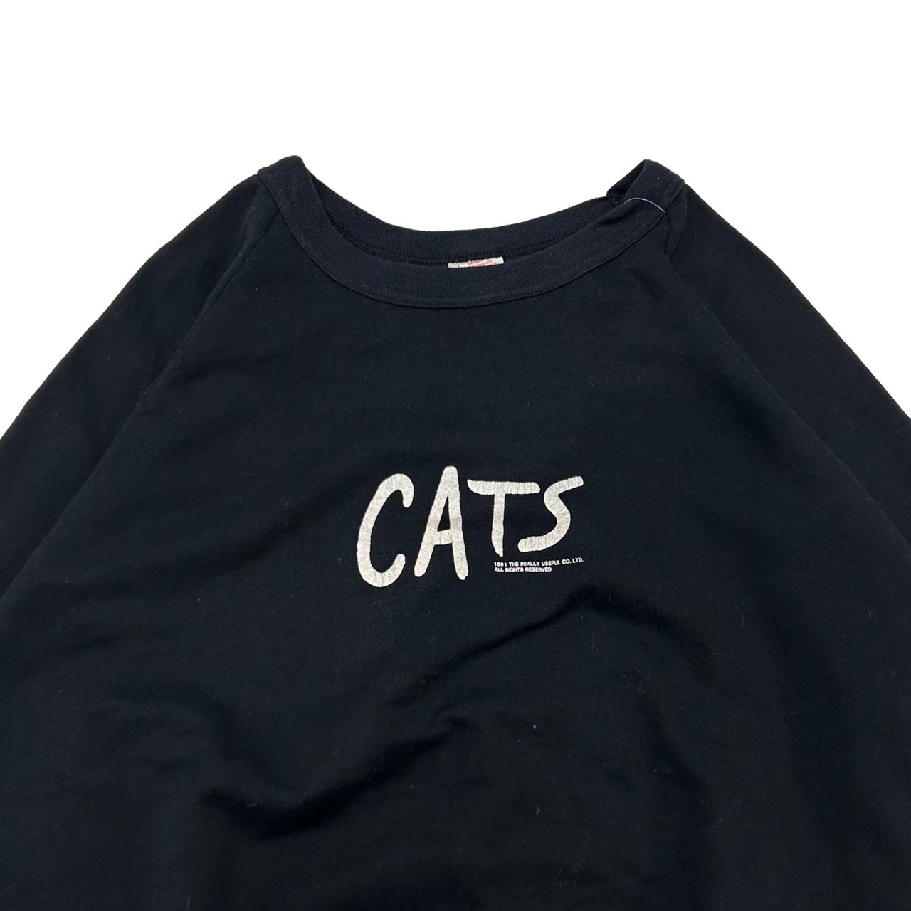 USA製　80s　cats　キャッツ　スウェット　ラグラン　ミュージカル　黒色