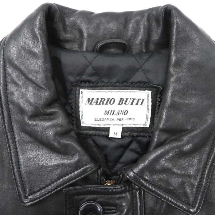 MARIO BUTTI レザーカーコート M ブラック 羊革 ラムレザー | Vintage.City 古着屋、古着コーデ情報を発信