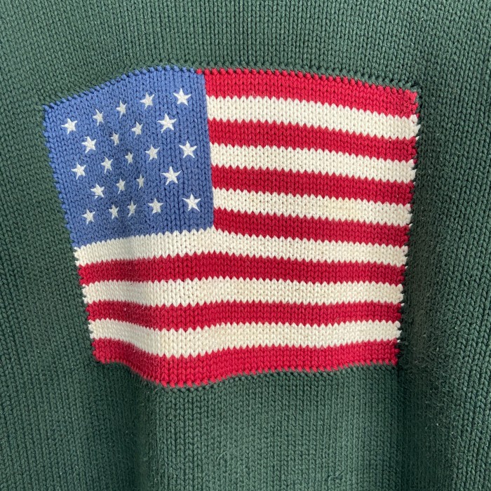 送料無料』Ralph Lauren ラルフローレン 星条旗柄セーター 90s 