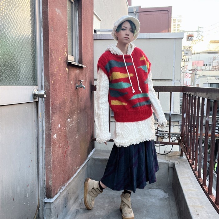 mohair knit vest : psychedelic clouds | Vintage.City 古着屋、古着コーデ情報を発信