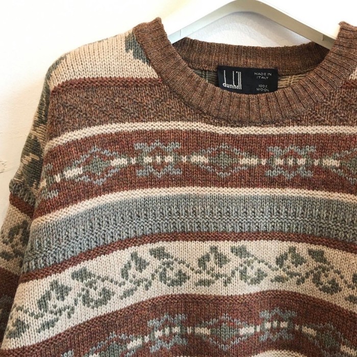 【MENS】80s vintage＂dunhill＂ジャガードニットセーター | Vintage.City 古着屋、古着コーデ情報を発信