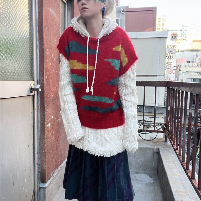 mohair knit vest : psychedelic clouds | Vintage.City 古着屋、古着コーデ情報を発信