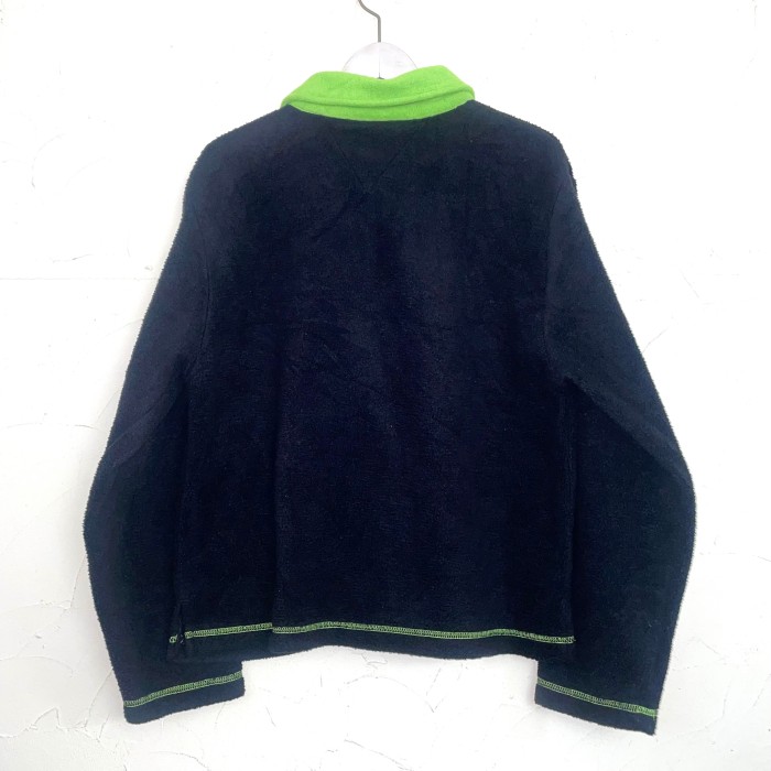 Black neon green fleece full zip JKT | Vintage.City Vintage Shops, Vintage Fashion Trends