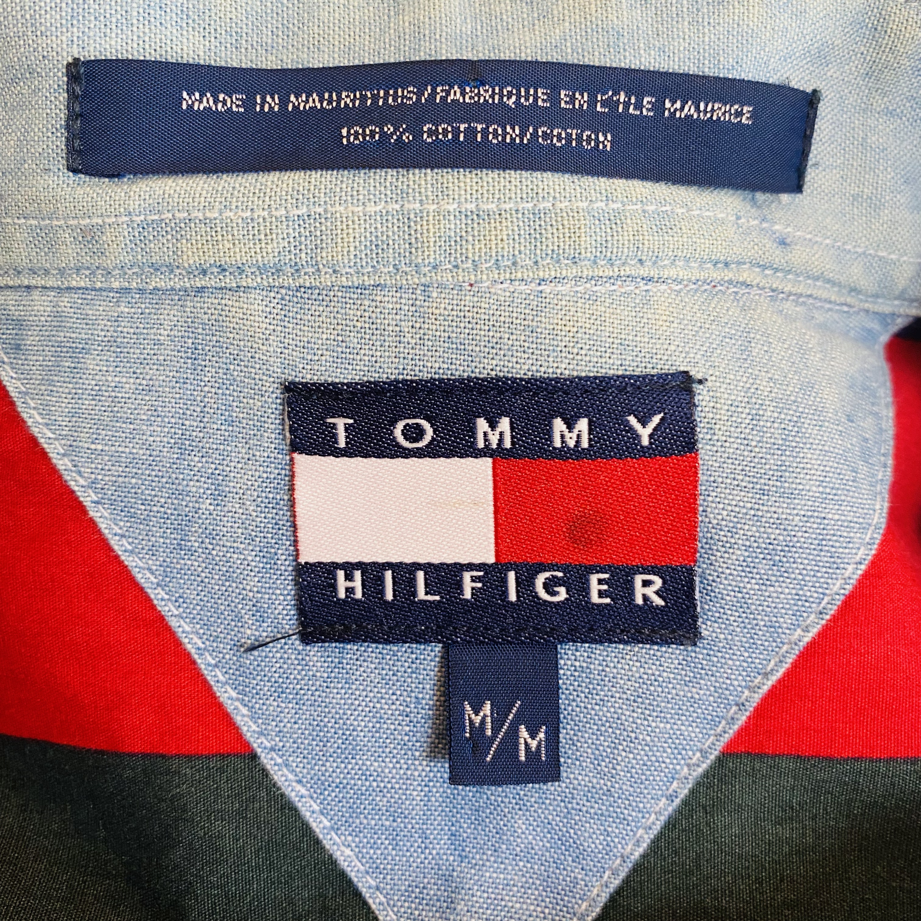 90's トミーヒルフィガー ボタンダウンシャツ 刺繍旧ロゴ old TOMMY
