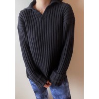 《NEW》Cotton knitted open collar sweater | Vintage.City 古着屋、古着コーデ情報を発信