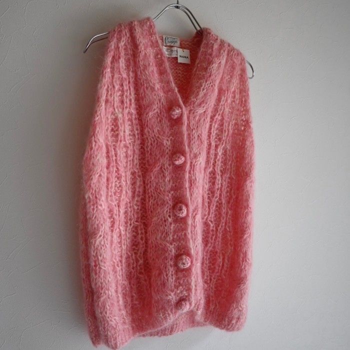 pink mohair knit vest | Vintage.City 빈티지숍, 빈티지 코디 정보