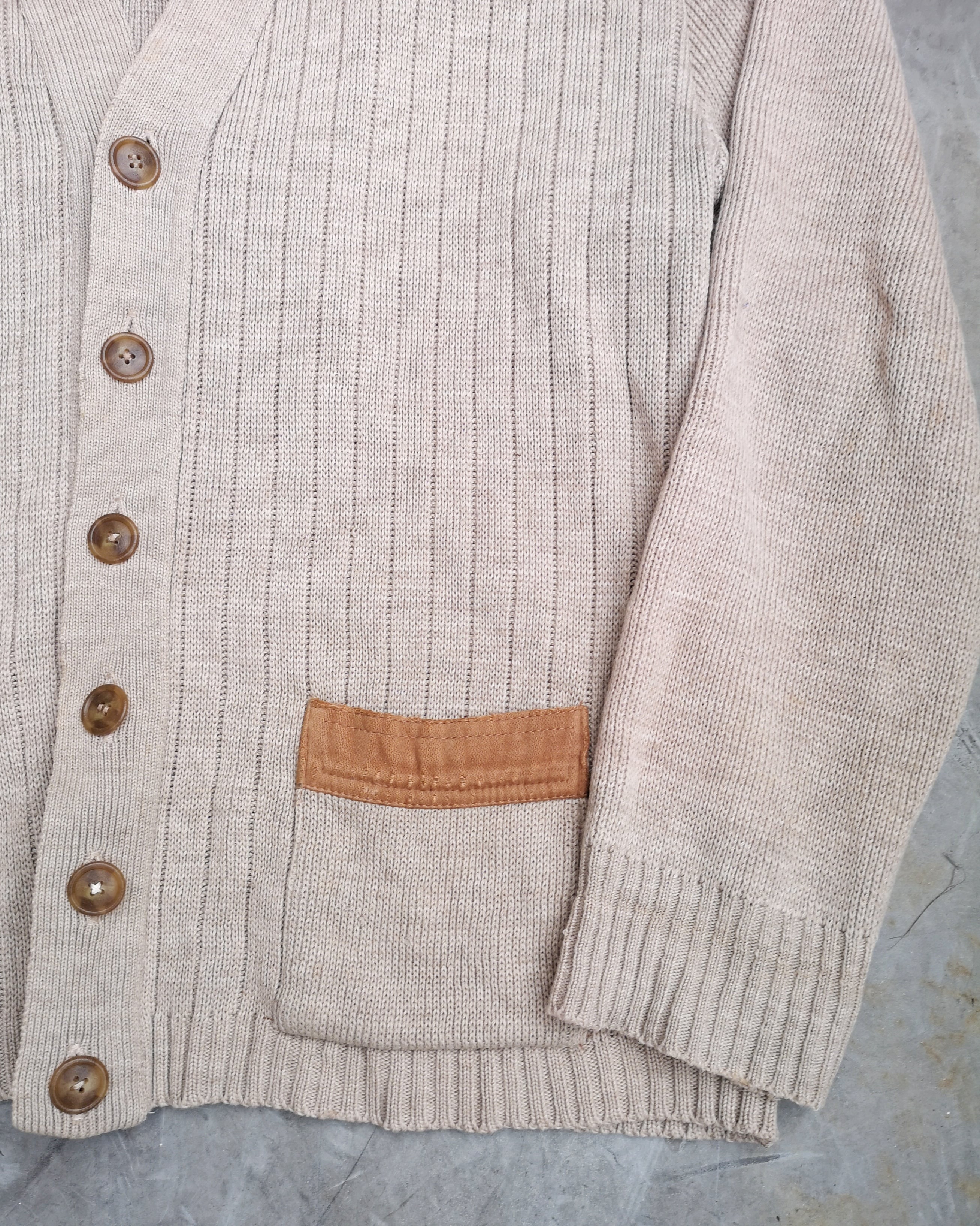 60~70's EURO Cardigan : Leather × knit | Vintage.City