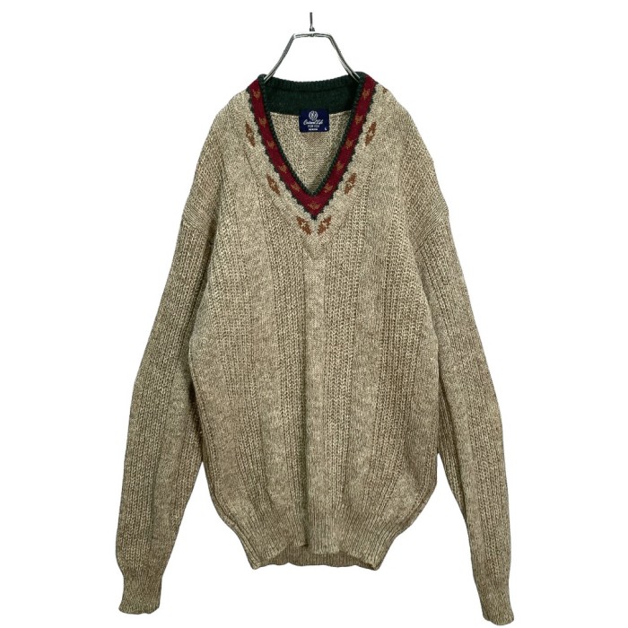 90s L/S wool design knit sweater | Vintage.City 古着屋、古着コーデ情報を発信