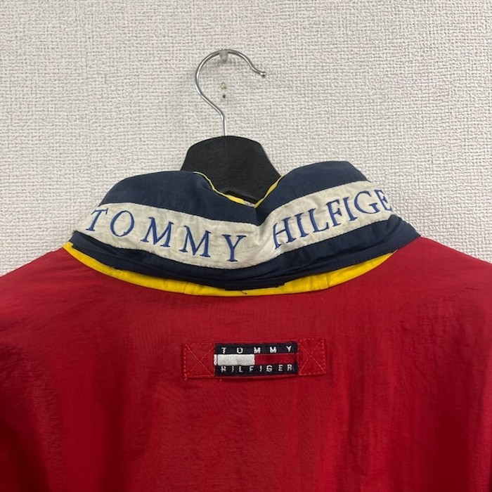 90s トミーヒルフィガー ナイロンジャケット ワッペン 刺繍ロゴ XL 
