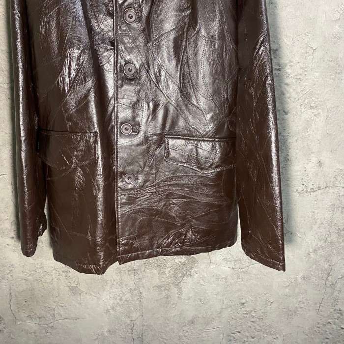 patchwork design leather jacket | Vintage.City 빈티지숍, 빈티지 코디 정보