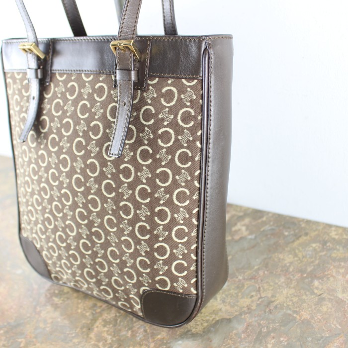 OLD CELINE MACADAM PATTERNED LEATHER TOTE BAG MADE IN ITALY/オールドセリーヌマカダム柄レザートートバッグ | Vintage.City 빈티지숍, 빈티지 코디 정보