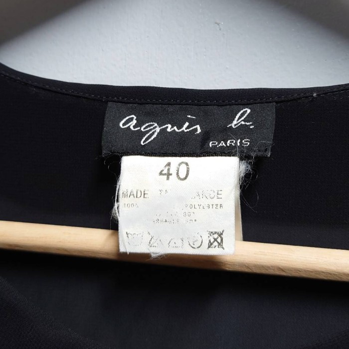 90’s agnes b. フランス製 ラウンドカラー シフォン シアーブラウス | Vintage.City 古着屋、古着コーデ情報を発信
