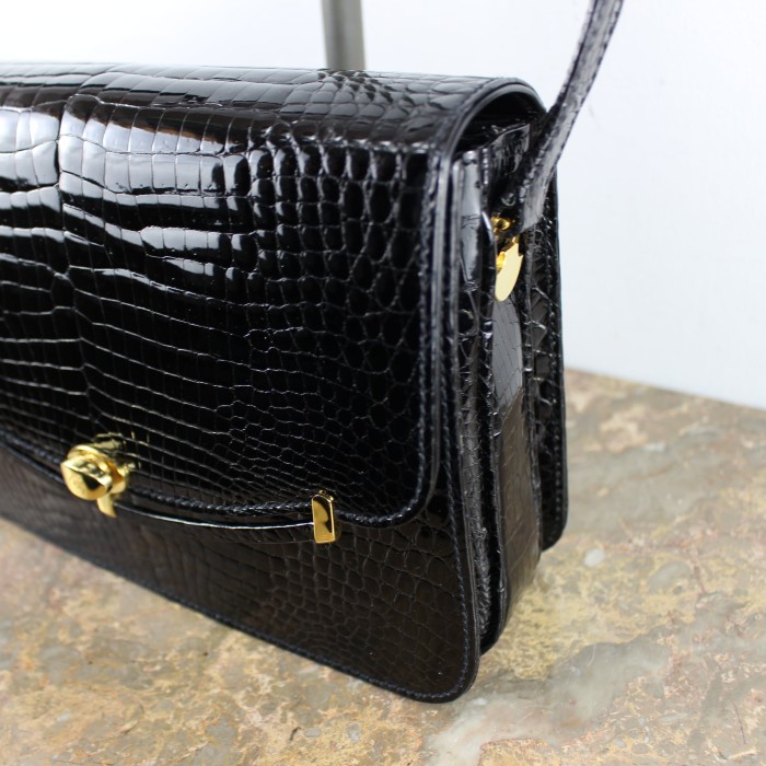 COMTESSE CROCODILE LEATHER SHOULDER BAG MADE IN W.GERMANY/コンテス ...