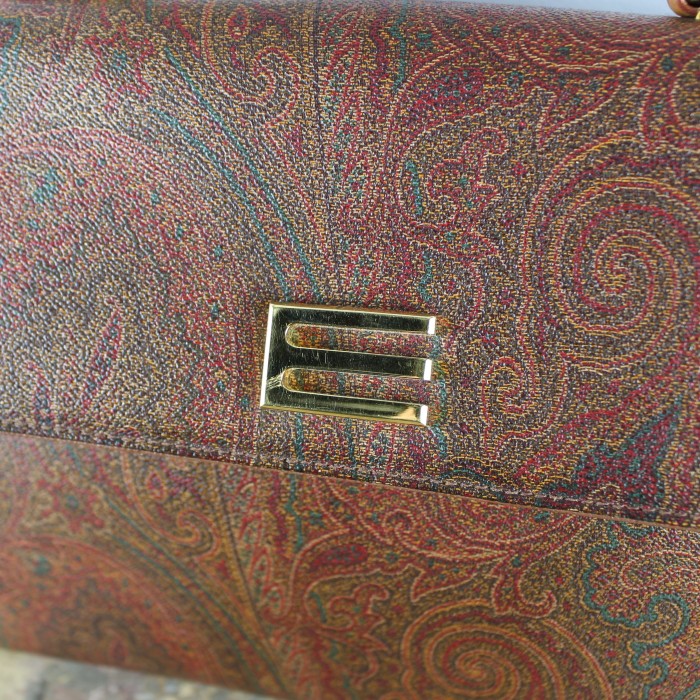 ETRO PAISLEY PATTERNED LOGO HAND BAG MADE IN ITALY/エトロペイズリー柄ロゴハンドバッグ | Vintage.City 古着屋、古着コーデ情報を発信