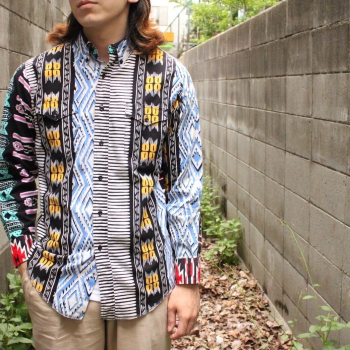 90s Wrangler crazy pattern l/s shirt | Vintage.City 古着屋、古着コーデ情報を発信