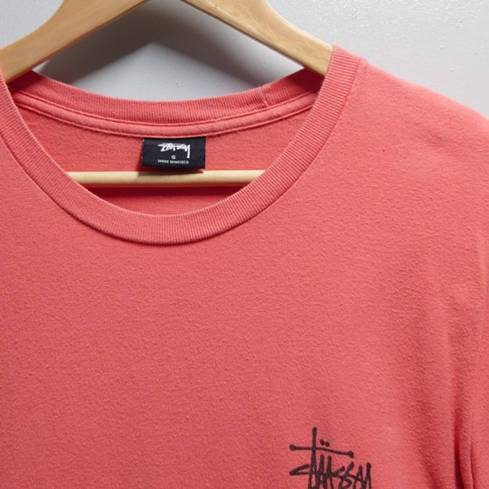 STUSSY ストックロゴ 両面 プリント Tシャツ アプリコット S 半袖 | Vintage.City 빈티지숍, 빈티지 코디 정보