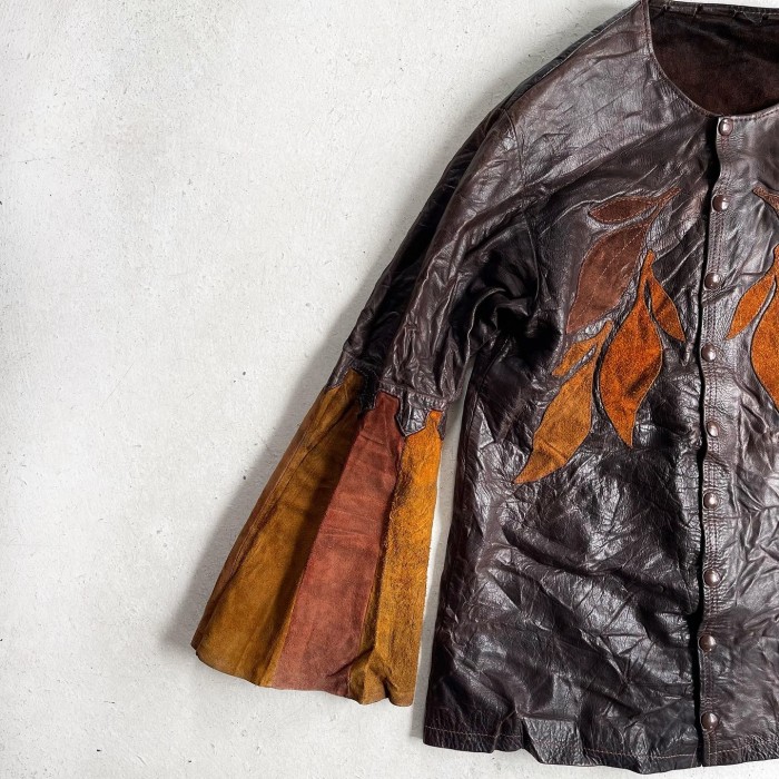 1970s  EAST WEST MUSICAL INSTRUMENTS Leather Jacket | Vintage.City 빈티지숍, 빈티지 코디 정보