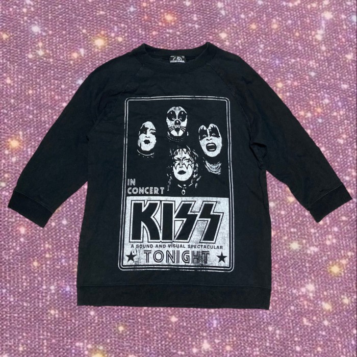 "HYSTERIC GLAMOUR"  KISS face graphic  raglan 3/4 sleeve tops | Vintage.City 古着屋、古着コーデ情報を発信