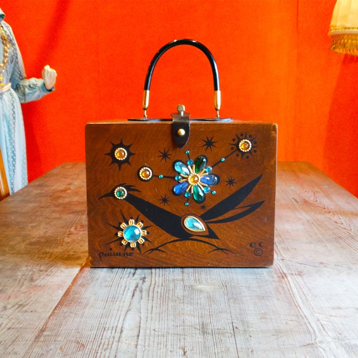 60s Enid Collins bird × flower wood box bag | Vintage.City Vintage Shops, Vintage Fashion Trends