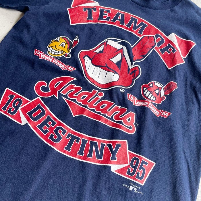 1990s MLB Cleveland Indians Tee Lee MADE IN USA 【L】 | Vintage.City
