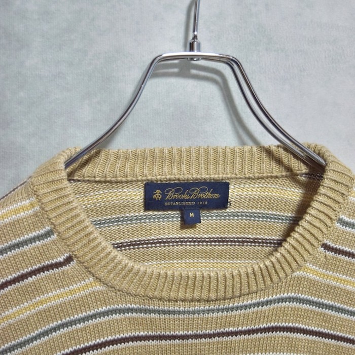 " brooks brothers " multi border linen knit cutsewn | Vintage.City 古着屋、古着コーデ情報を発信
