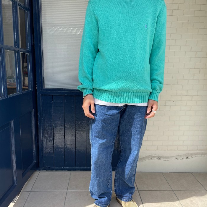 【Polo Ralph Lauren】Emerald Cotton Knit | Vintage.City 古着屋、古着コーデ情報を発信
