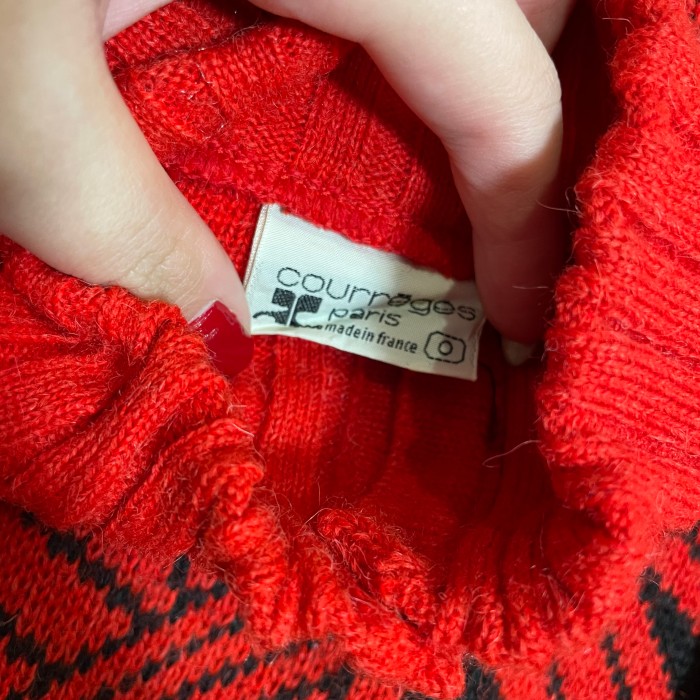 Courreges Rare Designed Knit Red | Vintage.City 빈티지숍, 빈티지 코디 정보