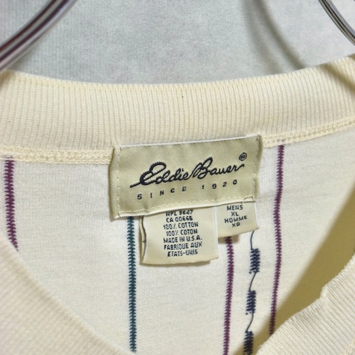 90s " eddie bauer " henley neck stripe pattern cotton cutsewn | Vintage.City 古着屋、古着コーデ情報を発信