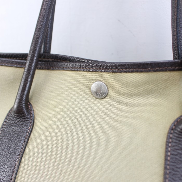 HERMES CANVAS LEATHER TOTE BAG MADE IN FRANCE/エルメスガーデンパーティーキャンバスレザートートバッグ | Vintage.City 古着屋、古着コーデ情報を発信