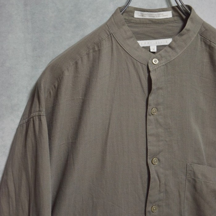 90s " perry ellis " cotton stand collar shirts | Vintage.City 古着屋、古着コーデ情報を発信