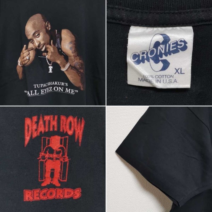 XL 90s Tupac 2PAC Tシャツ Death Row 黒 USA製 | Vintage.City 古着屋、古着コーデ情報を発信