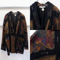 【"90's KENSINGTON SQUARE" artistic pattern rayon tailored jacket 】 | Vintage.City ヴィンテージ 古着