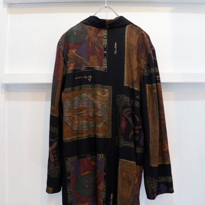 【"90's KENSINGTON SQUARE" artistic pattern rayon tailored jacket 】 | Vintage.City 빈티지숍, 빈티지 코디 정보