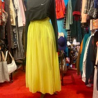 ネオンイエローシアーロングスカート | Vintage.City 빈티지숍, 빈티지 코디 정보