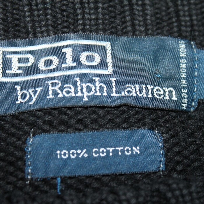 90s Ralph Lauren One Point Cotton Knit "Black" | Vintage.City 古着屋、古着コーデ情報を発信