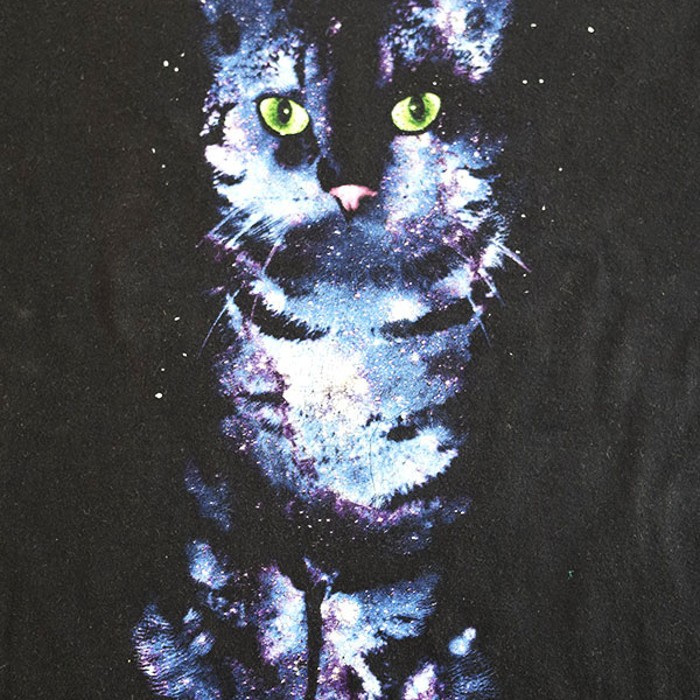 00s HYBRID Cat Cosmo Animal Graphic T-Shirt Size L | Vintage.City 古着屋、古着コーデ情報を発信