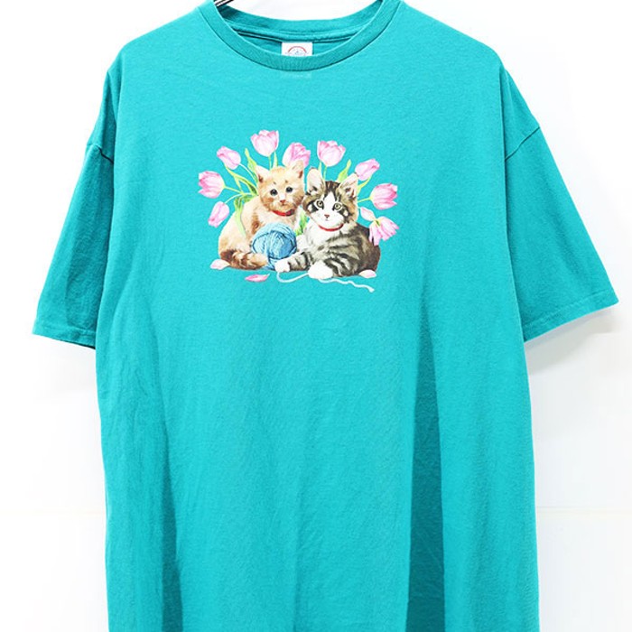 90s-00s DELTA Cat Animal Graphic T-Shirt Size XL | Vintage.City