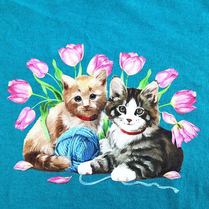 90s-00s DELTA Cat Animal Graphic T-Shirt Size XL | Vintage.City 古着屋、古着コーデ情報を発信