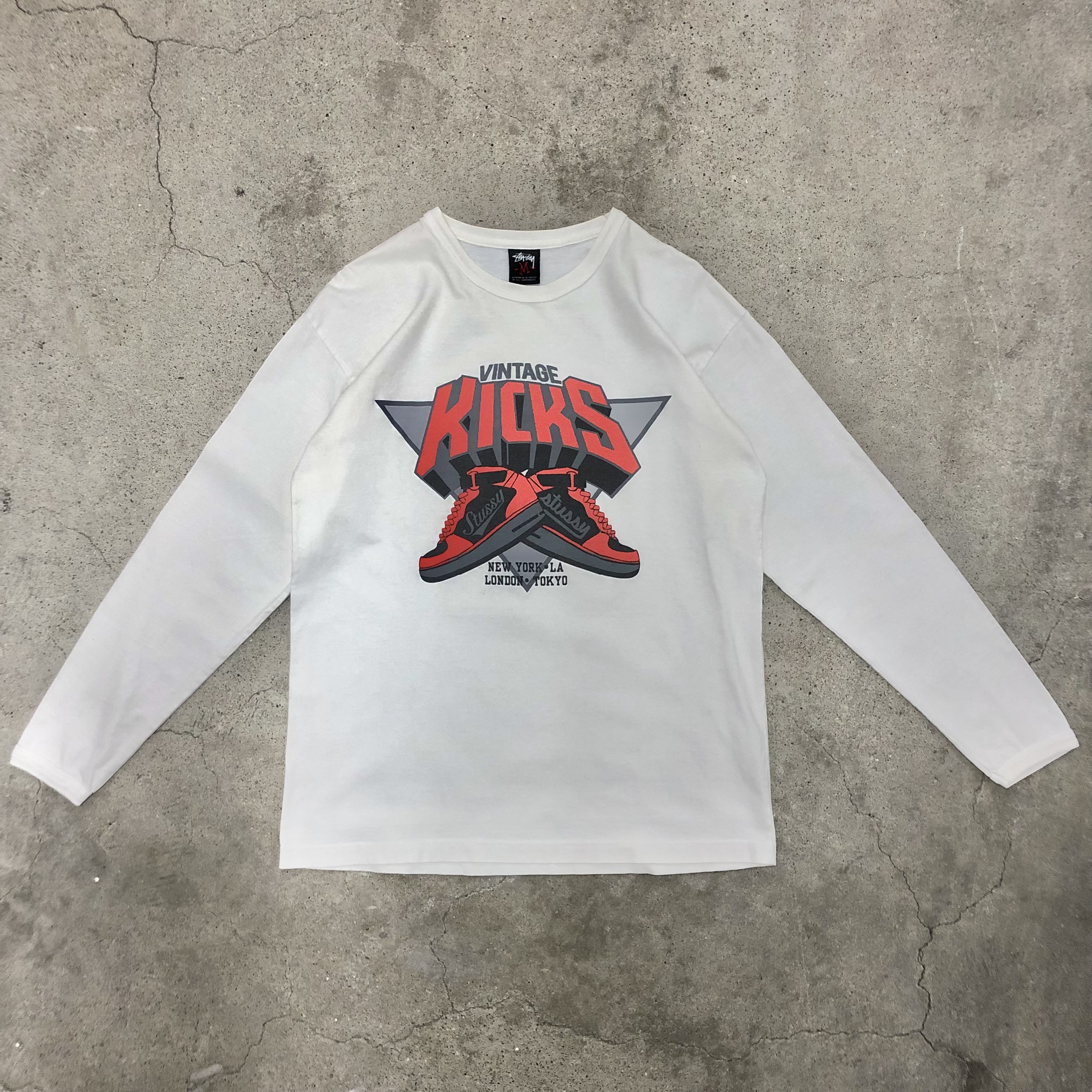 OLD Stussy】ロンT 総柄 ヴィンテージ-