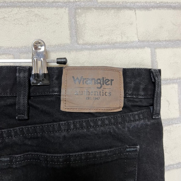 【W40×L32】wrangler   ブラックデニムパンツ　コットン100%   革パッチ | Vintage.City 빈티지숍, 빈티지 코디 정보