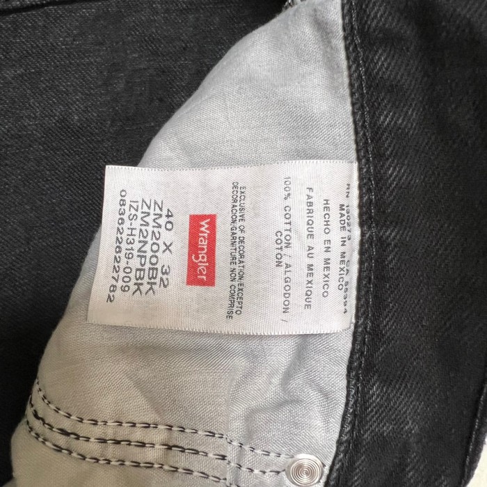 【W40×L32】wrangler   ブラックデニムパンツ　コットン100%   革パッチ | Vintage.City 古着屋、古着コーデ情報を発信