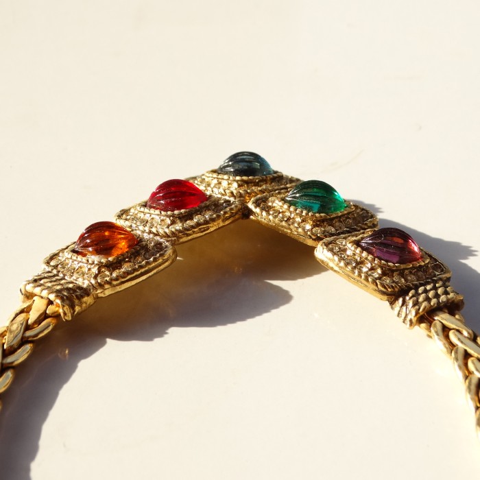 80s「DOIRA」vintage color glass × rhinestone necklace | Vintage.City 古着屋、古着コーデ情報を発信